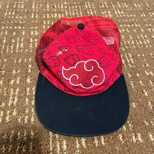 Red and Black Akatsuki Cloud Trucker Hat